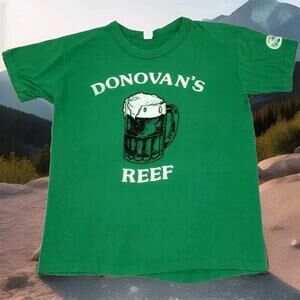 Vintage T-shirt Green Beer Shamrock JANET DONOVAN'S REEF Swing KODEL COTTON